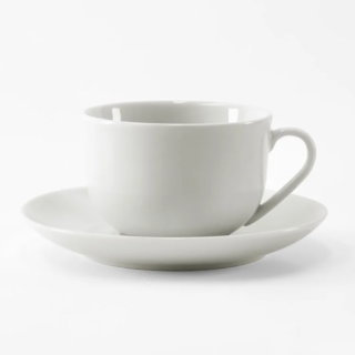 Taza Té con Plato Porcelana Basic 200 ml Blancas Casaideas