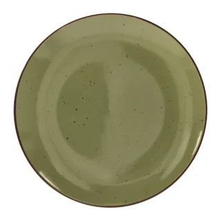 Set 6 Plato comida cerámica Rústico Verde Hoja 27x3 cm Casaideas